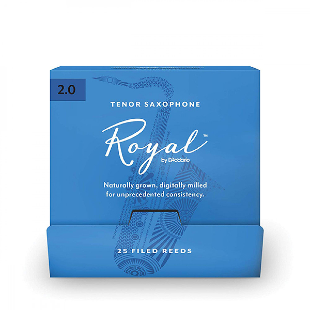 RKB0120-B25 Rico Royal Трости для саксофона тенор, размер 2.0, 25шт в индивидуальной упаковке, Rico
