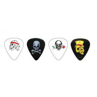 Упаковка медиаторов D'Andrea RPSKH Skulls, 12шт, толстые, рисунок «Черепа»
