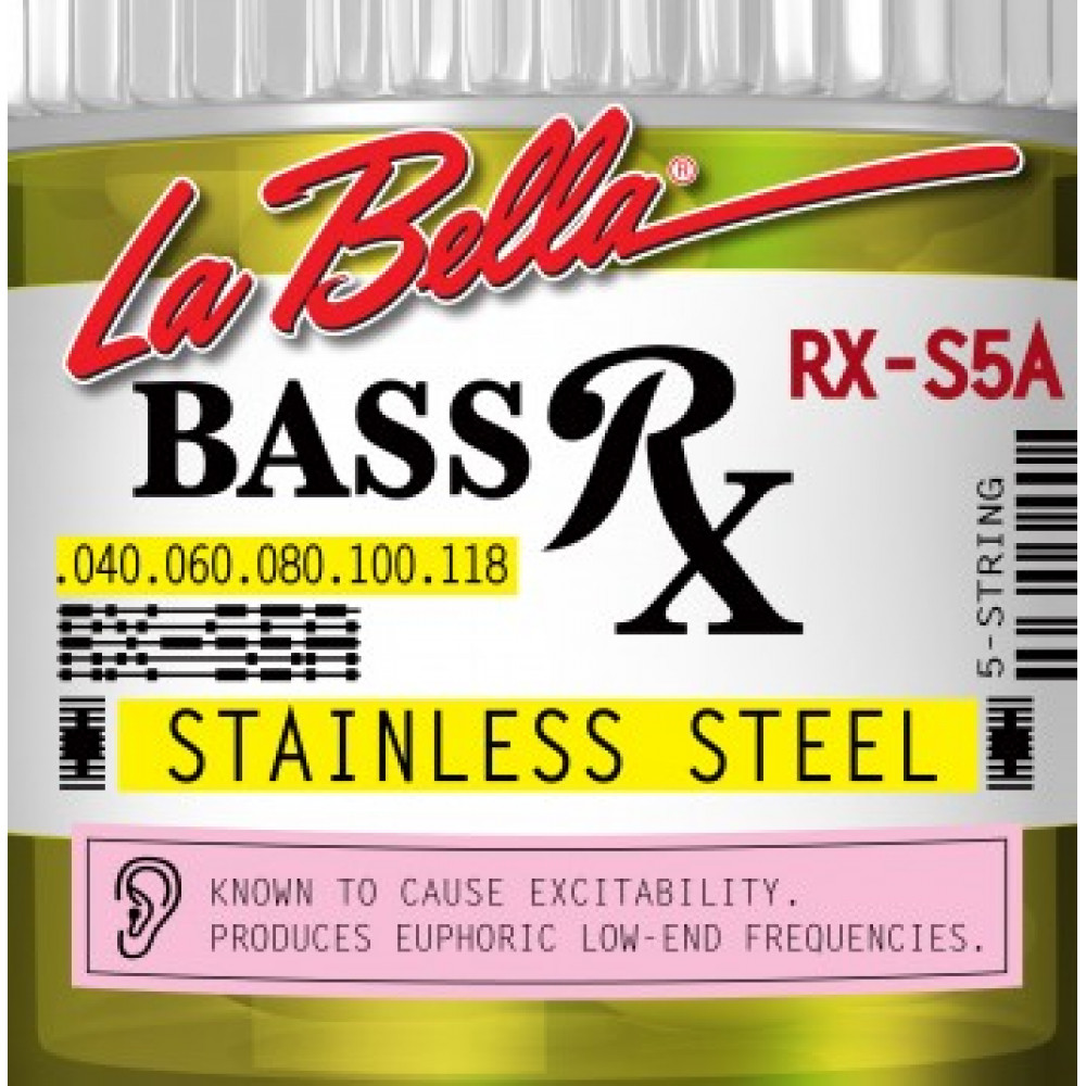 RX-S5A RX – Stainless Комплект струн для 5-струнной бас-гитары, нерж.сталь, 40-118, La Bella