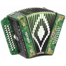 S32XL-A-GR Гармонь "Шуйская" 25х25-III-2, зеленая, Шуйская гармонь 