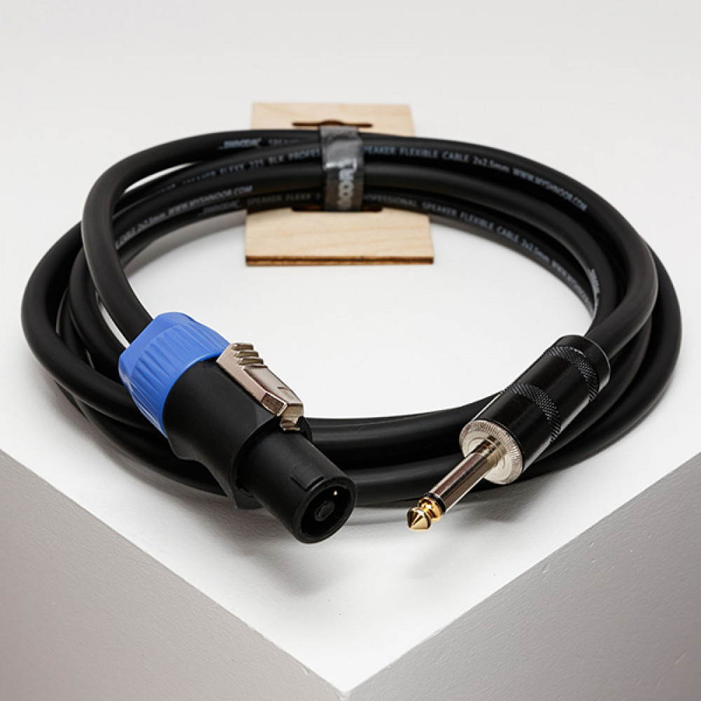 SC225-SPPJ-1,5m Кабель для гитарного усилителя, 2х2,5мм, Speakon-Powerjack, 1,5м, SHNOOR