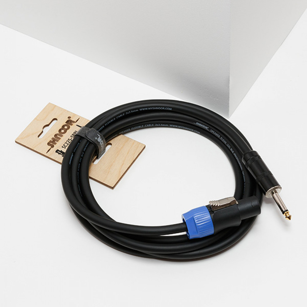 SC225-SPPJ-2m Кабель для гитарного усилителя, 2х2,5мм, Speakon-Powerjack, 2м, SHNOOR