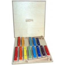 SGBA13-C Металлофон разборный (глокеншпиль) альт 8 нот+ 5 полутонов, цветной, в кейсе, Sinkopa