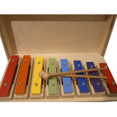 SGBS81-C Металлофон разборный (глокеншпиль) сопрано 8 нот, 2 палочки, цветной, кейс, Sinkopa