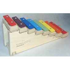 SGBS9-C Металлофон разборный (глокеншпиль) сопрано 8 нот, цветной, "лесенка", Sinkopa