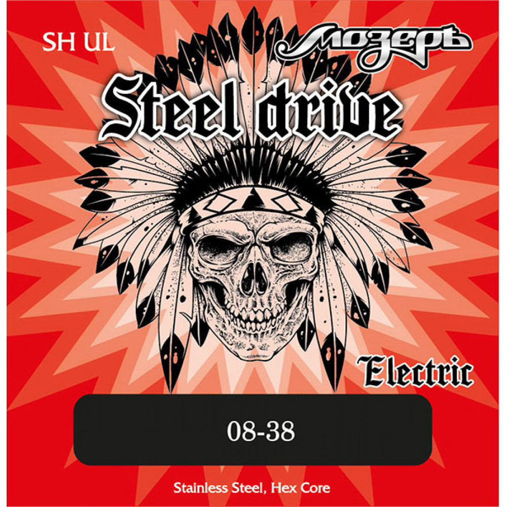 SH-UL Steel Drive Комплект струн для электрогитары, сталь, 8-38, Мозеръ