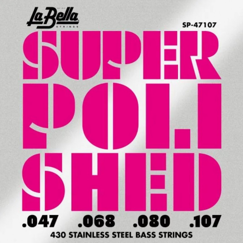 SP-47107 Super Polished Комплект струн для бас-гитары, сталь, 47-107, La Bella