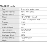 SPA-12 Акустическая система активная, MP3, SD, USB, BT, 100Вт, Leem