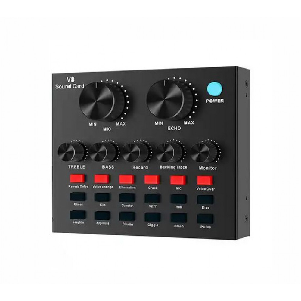 V8+BM800 Набор для стрима, конференций, игровой, студийный (микрофон, звуковая карта), Foix