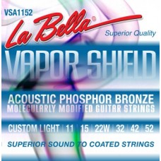 VSA1152 Vapor Shield Комплект струн для акустической гитары, фосф.бронза, 11-52, La Bella