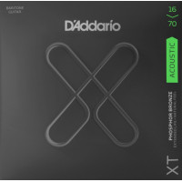 Комплект струн для акустической гитары D'Addario XTAPB1670 XT, фосф.бронза, 16-70, с покрытием