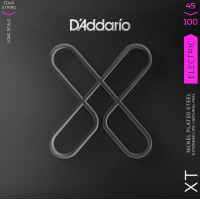 Комплект струн для бас-гитары D'Addario XTB45100 XT, никелированные, 45-100, с покрытием